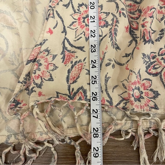 Billabong Womens M-L Oversized Beach Boho Fringe Cardigan Kimono Beige Pink Gray - Picture 9 of 9